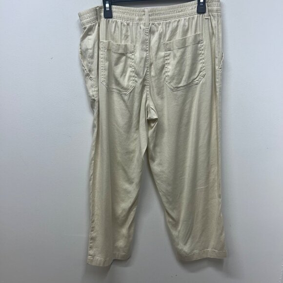 L.L. Bean Womens Beige Cropped Pants Size 14P Cotton/Linen Blend - Picture 7 of 10